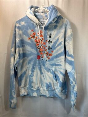 Artist Union Clothing Co. Light Blue and White Tie-Dye‎ Hoodie Unisex M